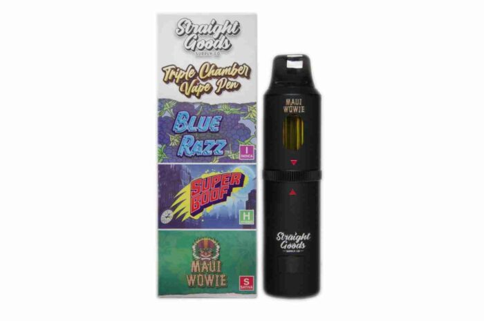 New Straight Good Triple Chamber Vape ~ (Blue Razz 3 Grams + Super Boof 3 Grams + Maui Wowie 3 Grams) $150 each