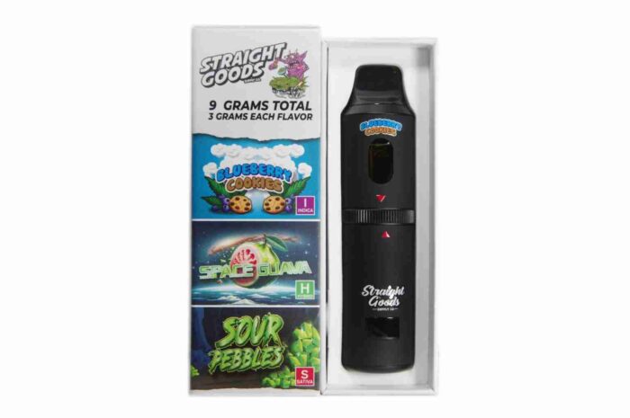 New Straight Good Triple Chamber Vape ~ (Blueberry Cookies 3 gram + Space Guava 3 gram + Sour Pebbles 3 gram) $150 each