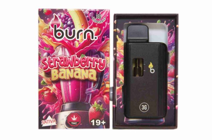 *New* Burn Disposable Vape Pen– Strawberry Banana ~ Sativa (3 grams!!)
