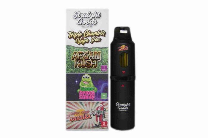 * New * Straight Goods Triple Chamber Vape – Afghan Kush + Sour Space Candy + Super Sour Diesel (3 Grams + 3 Grams + 3 Gram)
$150 each
