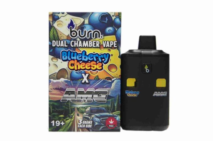 *New* Burn Disposable Vape Pen – Blueberry Cheese 3gs+ AMG 3gs (6gram total!!)