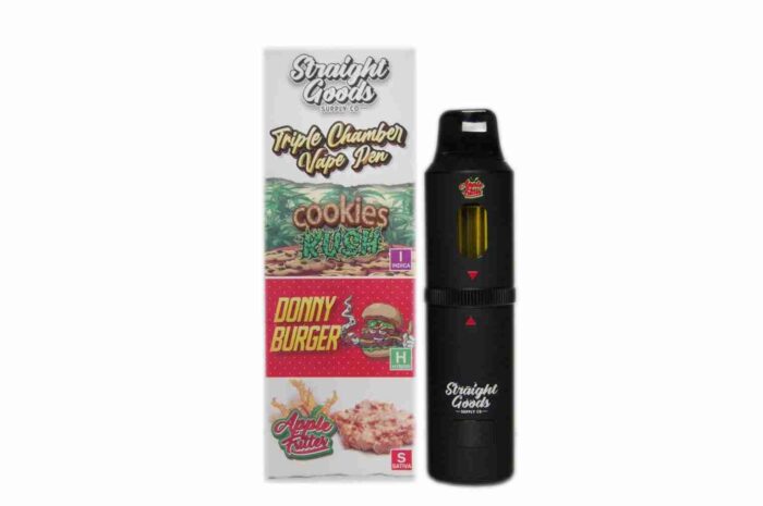 * New * Straight Goods Triple Chamber Vape – Cookies Kush + Donny Burger + Apple Fritter (3 Grams + 3 Grams + 3 Gram)

$150 each