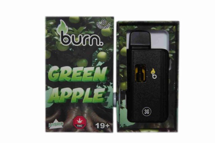 *New* Burn Disposable Vape Pen– Green Apple ~ Sativa (3 grams!!)
